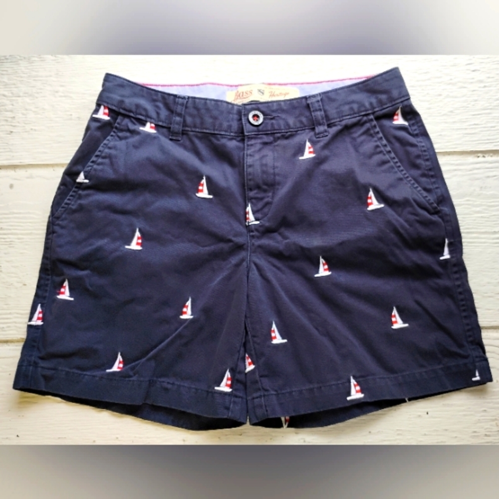 Bass Heritage Limited Edition Chino Shorts Navy Blue Women's Sz 4 100% Cotton